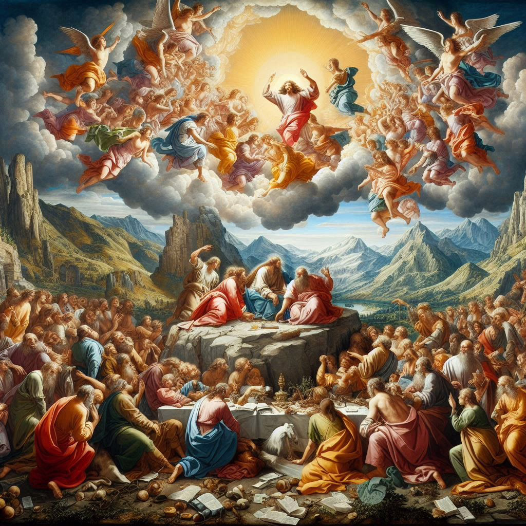 pittorica basata sul brano del vangelo mc 2,13 17