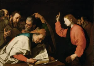 Disciple De Ribera Jesus Parmi Les Docteurs 1630, Gesù bambino nel tempio