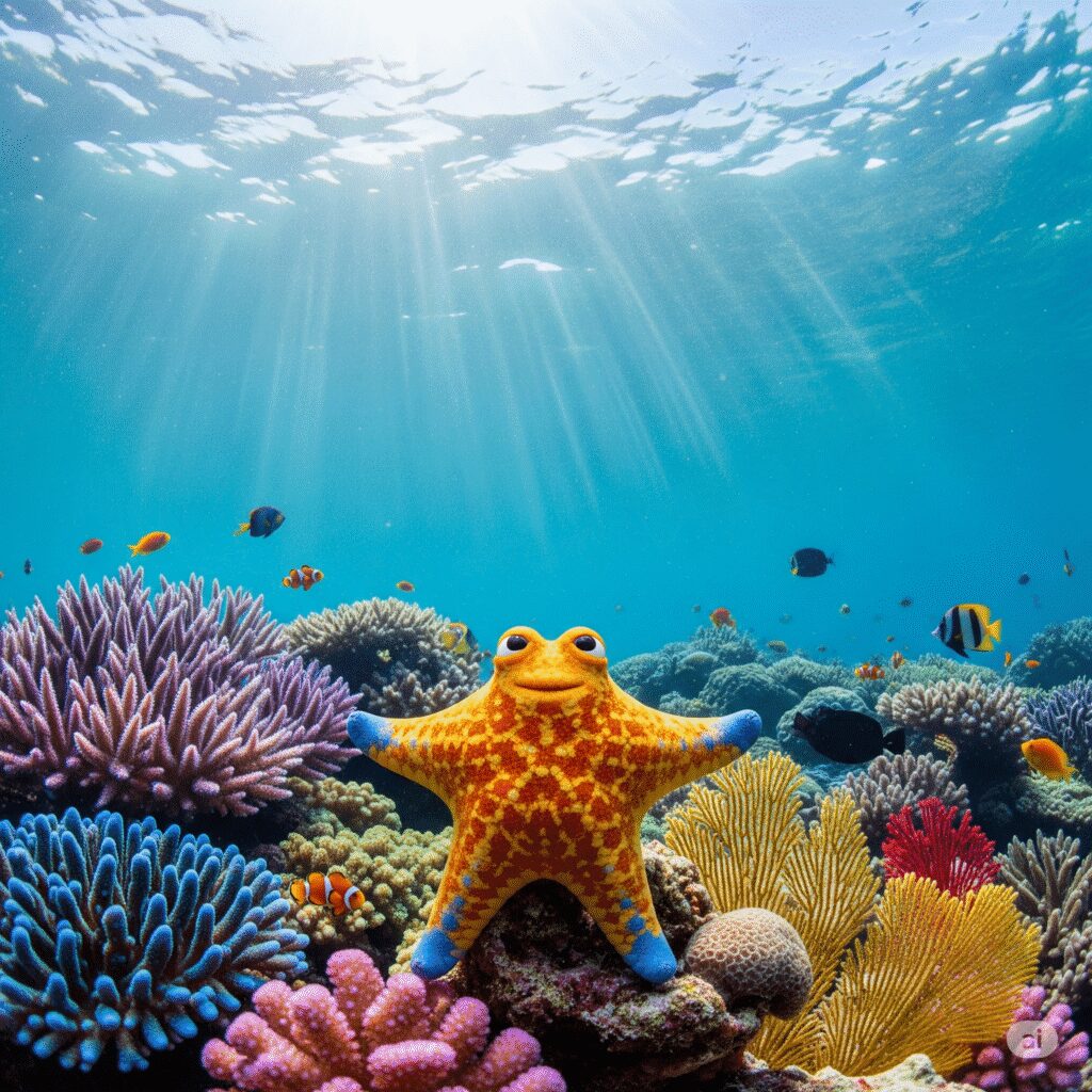 La Stella Marina Curiosa e il Delfino Esploratore Gemini Generated Image 7akehr7akehr7ake