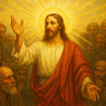 Gesù mentre parla al popolo, con una parabola