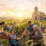 nella vigna col nastro giallo