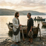 Gesù e Pietro sul lago di Tiberiade