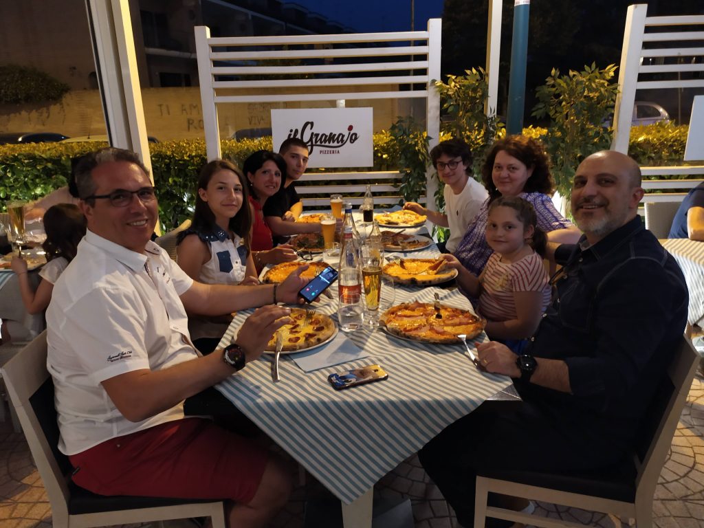 pizza con Andrea Biondi e famiglia