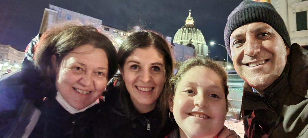 Giuseppina, Antonella Cacchione, Francesca y Remigio en Roma