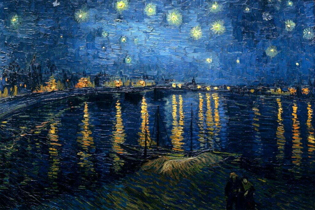 notte stellata sul Rodano Van Gogh: La notte è silenziosa